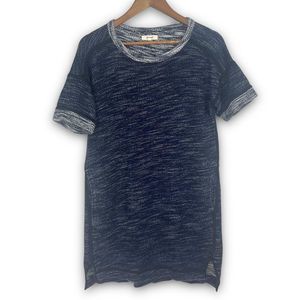 Madewell Navy Marled‎ Thick Knit Short Sleeve Shift Sweater Dress Size Small